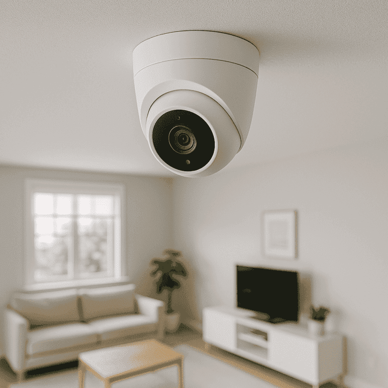 Nowoczesna kamera monitoringu sufitowego w mieszkaniu - Monitoring Szczecin